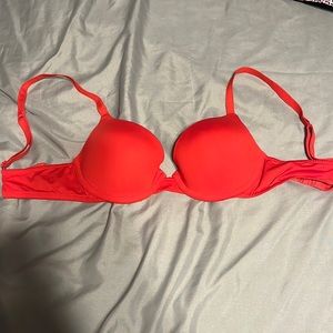 Pink Victoria secret red push up bra (34 b)